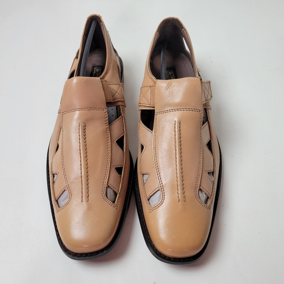 Stacy Adams Valencia Mens 11 M Natural Leather Fisherman Loafers 24640 NEW main image 4